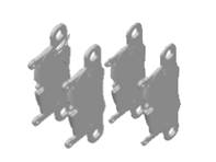 Brake pads, Rear. Porsche Taycan  brake discs 19' 480mm, brake caliper in White - 9J1698451A, 9J1698451F