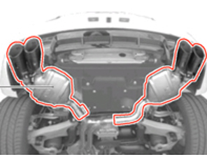 Sistema di scarico sportivo. Porsche Macan S / Turbo con guida a sinistra - 95B04420019, 95B04420020