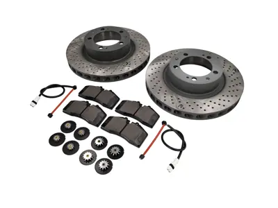 VORDERRAD-Bremsbeläge und Bremsscheibenpaket. Porsche 965 Turbo - 96535104300, 96535104400, 99335193905, 96535104300SEB, 96535104400SEB, 99335193905BRE, 96461236302, 96535109600, 96435109601, 90026904701