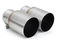 Puntas de escape de pared simple de acero inoxidable cepillado. Porsche 981 Cayman GT4 / 981 Boxster Spyder - 98111136160, 98111136161