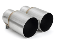 Puntas de escape de pared simple de acero inoxidable cepillado. Porsche 981 Cayman GT4 / 981 Boxster Spyder - 98111136160, 98111136161