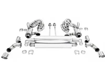 CARGRAPHIC GT Sport Exhaust System, With ID42 GT Manifolds, With Heating. Porsche 964 Carrera 2/4/RS - 96411104504, 96411104605, 96411104502, 96421103905, 96421103932, 96421104004