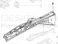 Aile intérieure avant. Porsche 996 / 986 Boxster - 99650193500GRV, 99650193604GRV