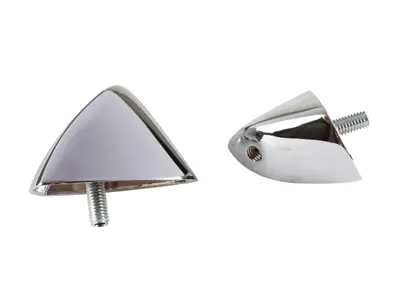 Set di staffe di montaggio per catadiottro posteriore, cromato. Porsche 356B / 356C - 64473150705, 64473150805 - 1696002410, EQ960010