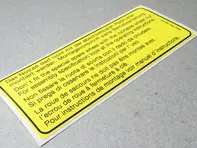 Emergency wheel sticker. Porsche 911 / 944 - 94470119300