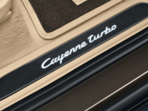 Seitenschwellerleisten in Carbon mit Logo, beleuchtet. Porsche 958 Cayenne MKIII - 95804480012, 95804480016, 95804480036