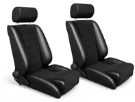 LeMans Bucket Seats, Black / Corduroy, SET OF 2. Porsche 356 / 911 / 912 1950-89