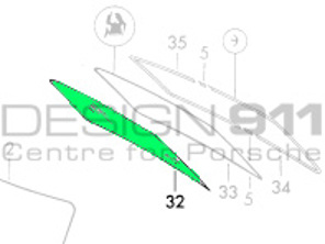 Lunette arrière CLEAR COUPE. Porsche 911/912 65-84 - 91154510202, 91154510500