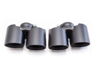 Échappement Deluxe Quad-Style Tail Pipes, en finition noir satiné. Porsche 997.2 Carrera - 99711115130, 99711135130, 99711198330, 99711199130, 99711135230, 99711198430, 99711199231, 99711199240, 99711199140, 99711115230