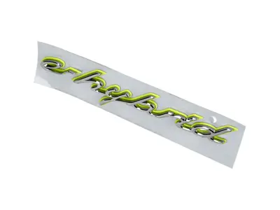 E-HYBRID in Chroom en Acid Green vleugelembleem voor Porsche 958 Cayenne HYBRID - 95855949921, 95855949920, 95855950021, 95855950020