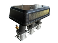 Par de tapas de filtro de aire de fibra de carbono con malla de latón para carburadores Porsche 911/Weber/ITB