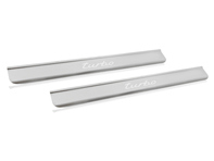 Door sill trim with Turbo lettering, stainless steel. Porsche 996 Turbo - 99655198401, 99655198491, 996551984GT2, 99655198403