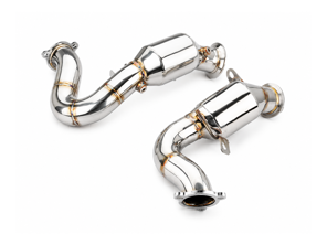 Exhaust downpipes with 200-CPSI Catalytic Converters. Porsche 95B.1 Macan 3.0 T / 3.6T - 95B254350, 95B254350X, 95B254300, 95B254300X