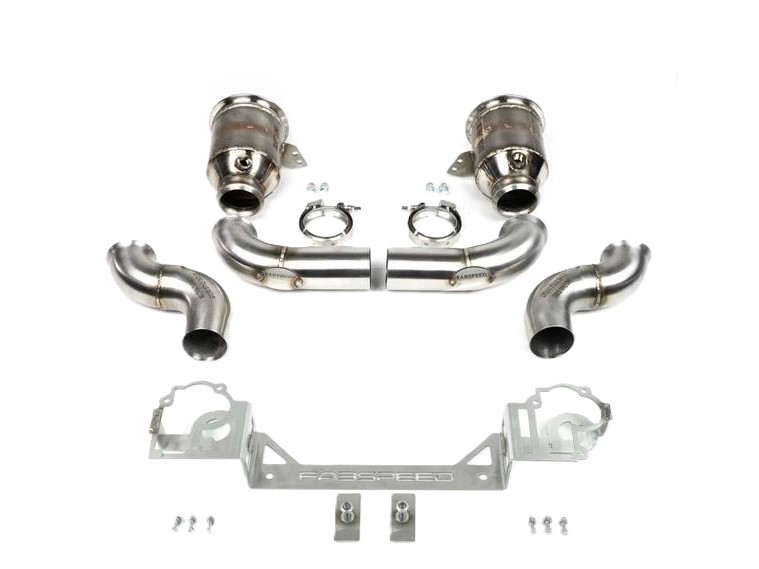 Catalizadores deportivos Fabspeed con salidas estilo GT2RS + adaptador de silenciador. Porsche 992 Twin Turbo / Twin Turbo S (2021+) - 992254400G, 992254400J, 992254450G, 992254450J - FS.POR.992T.SCGT2WC