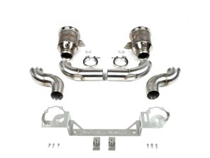 Catalizadores deportivos Fabspeed con salidas estilo GT2RS + adaptador de silenciador. Porsche 992 Twin Turbo / Twin Turbo S (2021+) - 992254400G, 992254400J, 992254450G, 992254450J - FS.POR.992T.SCGT2WC