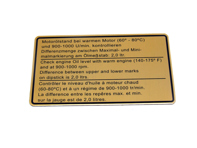 贴纸，发动机油位。保时捷 911 1973 年 - 91100650400 - 91100650400