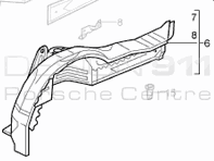 Rear Inner Wing. Porsche 996 1998-05 - 99650194300GRV, 99650194400GRV
