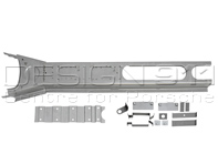 Schakeltunnel. Porsche 356 A auto's (1958-59) - 64449005, 64449004, PP127B, P127B, PP127T2, PP127T1