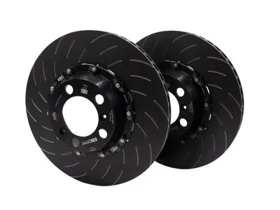 EBC racing two-piece floating rear slotted brake discs for Porsche 991 GT3 - 99135240780, 99135240880 - SG2F013