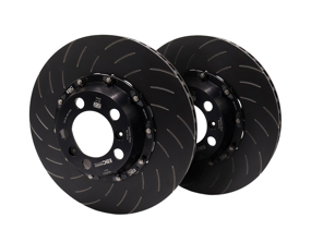 EBC racing two-piece floating rear slotted brake discs for Porsche 991 GT3 - 99135240780, 99135240880 - SG2F013