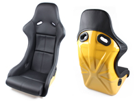 Sedili in stile racing, pelle nera con scocca gialla. Porsche 964/993 - SET11.1.101G, SET111101G