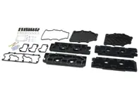 Juego de tapas de árbol de levas y carcasa de cadena en aluminio negro. Porsche 964 - 96410510701, 96410510801, 96410511601, 96410511602, 96410511603, 96410511604, 96410511605, 96410511606, 96410590200, 96410511503