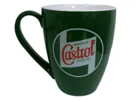Taza clásica Castrol de dos tonos.