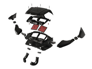 空气滤清器组件和管道改装套件 GT4 RS 风格，碳纤维。保时捷 981 / 718 - 9GT129407G, 982868802BOK1, 982868802CA3G, 9GT129965, 982853989AA3G, 982853990AA3G, 982845395COK1, 982845395DA3G, 982845396COK1, 982845396DA3G