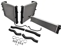 Kit de radiadores y tuberías delanteros de refrigerante de agua. Porsche 996 C2/C4 automático/tiptronic. - 99610662255, 99610662654, 99610613753, 99610613853, 9961066558, 99610666656, 99610613151, 99610613150, 99610613251, 99610603750, 99610603751, 99610603752, 99610603753