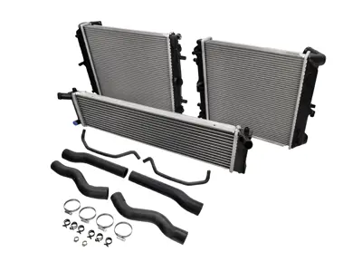 Kit radiatori e tubi anteriori per liquido di raffreddamento. Porsche 996 C2/C4 con cambio automatico/tiptronic. - 99610662255, 99610662654, 99610613753, 99610613853, 9961066558, 99610666656, 99610613151, 99610613150, 99610613251, 99610603750, 99610603751, 99610603752, 99610603753