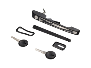 Türgriff. Porsche 924S / 944 inklusive Schlüssel, schwarzer und verchromter Einsatz - 94453890500, 94453890600, 477837037H, 477837038H, 94453890503, 94453890603