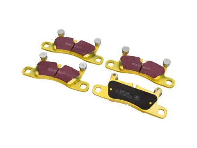 Pastillas de freno EBC AMARILLAS "Fast Road" Traseras. Porsche 958 / 9YA Cayenne / 991 C2 / C4 / 981 / 718 - PAA352451A, 7P0698451, 95835293900 - DP 42098R, DP42098R, DP-42098R
