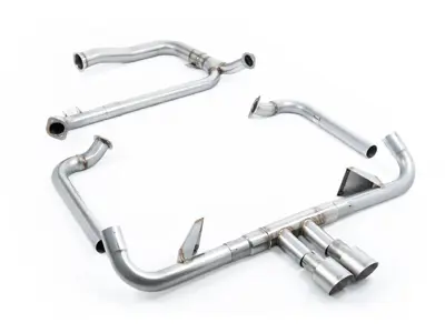 Milltek Sports Exhaust With Cat Replacement Pipe And Titanium Trims. Porsche 718 GTS 2.5L - 982251052E, 982251052F, 982251052G, 982251052J, 982251052L, 982251051D, 982251051K, 982251051F, 982251051G, 982251051J, 982251051L - SSXPO146
