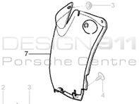 Wielkuipvoering achter. Porsche 997 GT3 - 99750457303, 99750457403, 99750457307, 99750457407