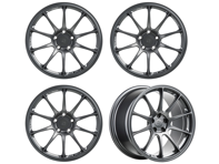 Juego de llantas de aleación Titan 7 Forged T-R10 de 10 radios en titanio satinado de 21". Porsche 9J1 Taycan - TR102195050513071ST, TR102111555513071ST