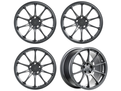 Juego de llantas de aleación Titan 7 Forged T-R10 de 10 radios en titanio satinado de 21". Porsche 9J1 Taycan - TR102195050513071ST, TR102111555513071ST