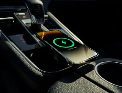 Wireless phone charger with Magsafe. Porsche 971 Panamera - 971857335A, 971857335A1E0, 971857335B, 971857335B1E0, 971857335C, 971857335C1E0