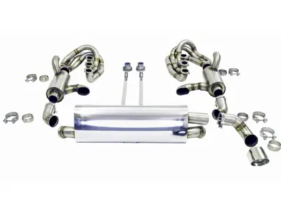 CARGRAPHIC GT Sport Exhaust System with heating and ID42 GT manifolds Porsche 964 Carrera 2/4/RS - 96411104504, 96411104605, 96411104502, 96421103905, 96421103932, 96421104004