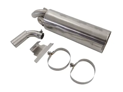 Silencieux d'échappement arrière avec valves sport 1 entrée 1 sortie DesignTek. Porsche 911 1975-89 - 91111103100, 93011102200, 93011104300