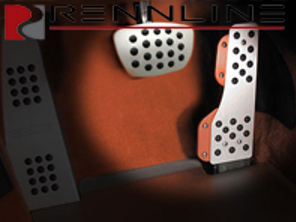 Rennline Aluminium 2 Piece Pedal Set  Rubber Grip. Porsche 911/912/930/964/993 TIPTRONIC - P70.60.53, P706053