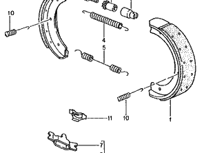 Handbrake Shoes Spring Kit. Porsche Boxster 1998-2005 - 98635299501, 98635274100, 98635272301, 98635272100, 98635207100, 98635207302
