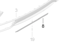 Listello di ritegno spoiler inferiore paraurti posteriore. Porsche 991.2 Carrera / 991.2 Turbo - 99150583701