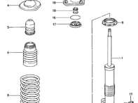 Kit de soporte superior e inferior de montaje superior. Porsche 993 RS - 96434318680, 96434318880, 96434318282, 99334301780, 99334301880, 99334308180, 99334308280, 96434318281, 90038000801, 90091009402, 96433346980, 99334151180