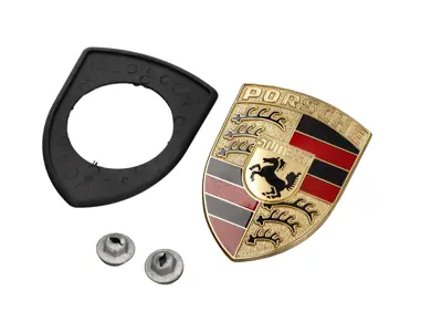 Kit insigne de capot pour Porsche 911/964/944/924/968/928 - 90155921099, 90155921026, 7L5853611B, WHT004974