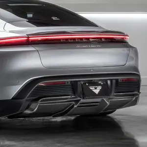 Rear bumper lower diffuser in carbon fibre. Porsche Taycan turbo / turbo S
