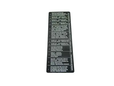 Etichetta dati coperchio scatola fusibili. Porsche 356B / 356C - 64461283106 - 1601504400