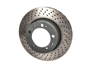 Brake Disc Rotor Front, Crossdrilled. Porsche 944 / 928 - 92835104360, 92835104460, 92835104361, 92835104461 - 928 351 043 60 rd, 928 351 044 60 rd