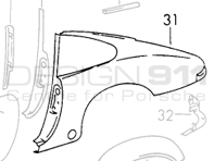 Coupé posteriore 1/4 pannello. Porsche 911 Carrera RS 2.7L - 91150304501GRV, 91150304601GRV