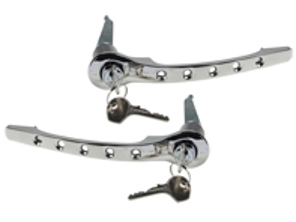 Ensemble de poignées de porte chromées. Porsche 911 1965-67 - 90153106120 - 1687101110