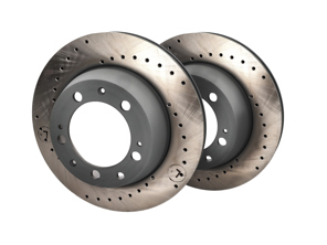 Brake Disc Rotor Rear, Crossdrilled (PAIR). Porsche 944 Turbo / 928S4 / 928GTS - 95135204101, 95135204103 - 951 352 041 03 rd